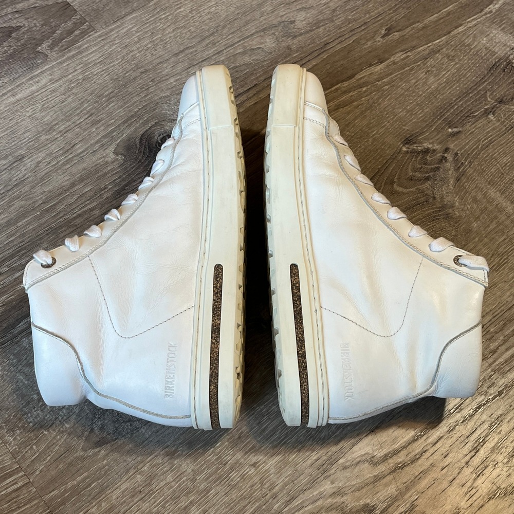 Birkenstock Bend‎ Mid White Leather High Top Sneakers Shoes Womens 40 L9 M7 - Picture 2 of 10
